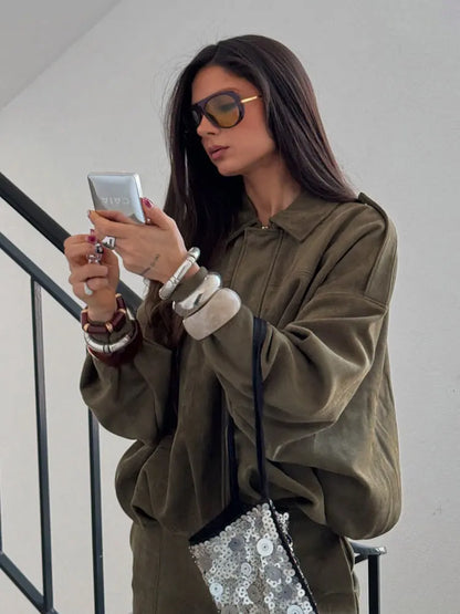 Casual Suede Bomber