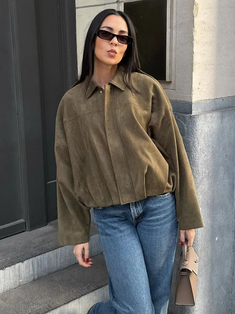 Casual Suede Bomber