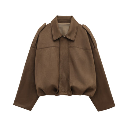Casual Suede Bomber
