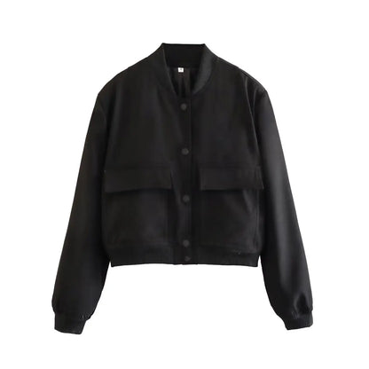 Elegant V-Neck Bomber