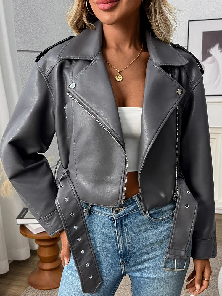 Zip Leather Jacket