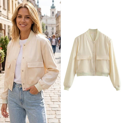 Elegant V-Neck Bomber
