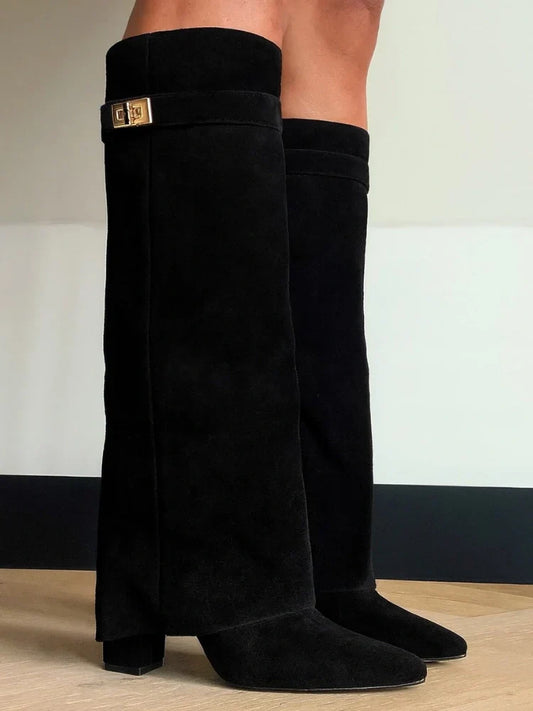 BOOTS FOR AUTUMN BLACK SUEDE