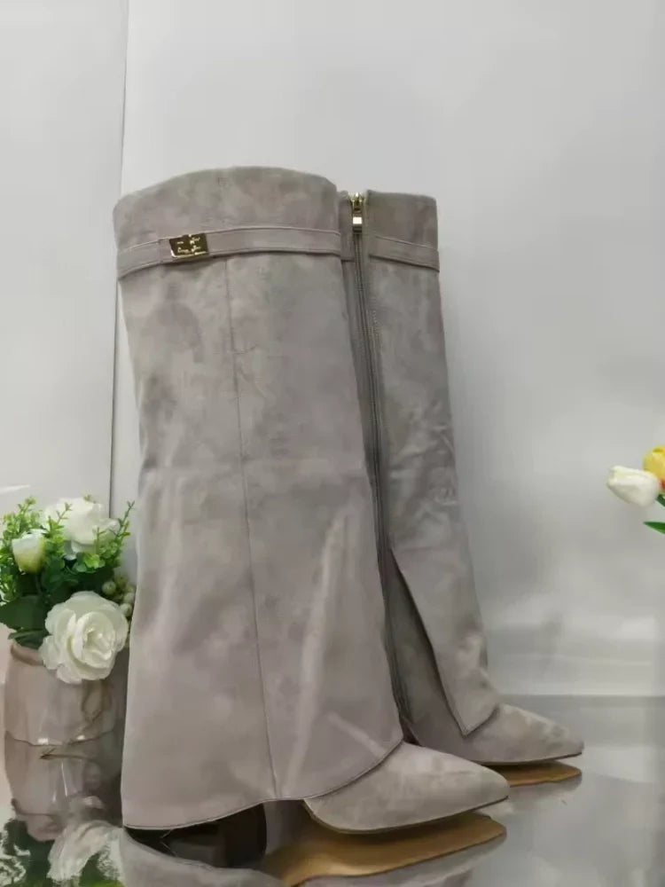 BOOTS FOR AUTUMN GREY SUEDE