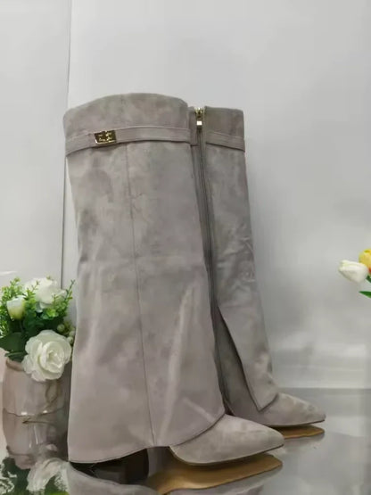 BOOTS FOR AUTUMN GREY SUEDE