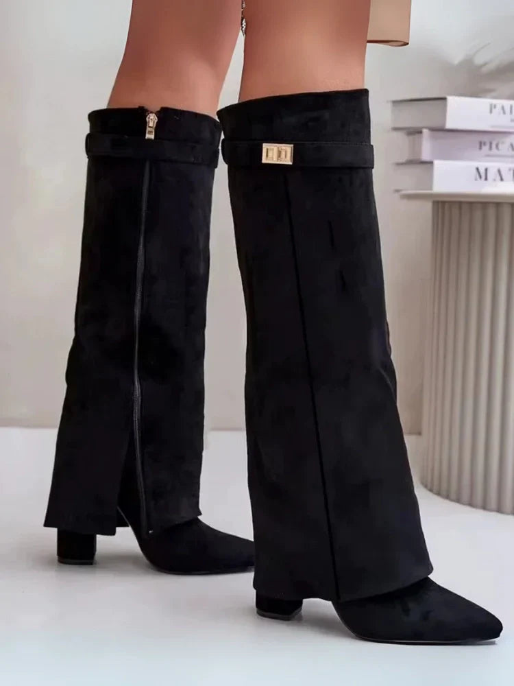 BOOTS FOR AUTUMN BLACK SUEDE